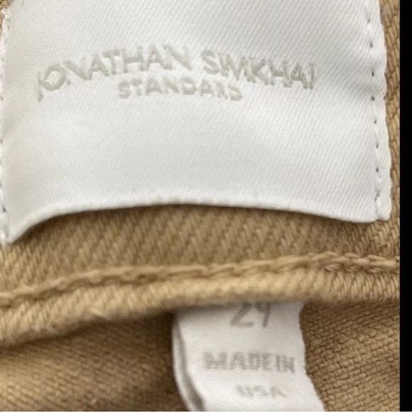 JONATHAN SIMKHAI STANDARD River High Rise Straight Leg Distressed Jeans Tan 29 - Picture 8 of 9